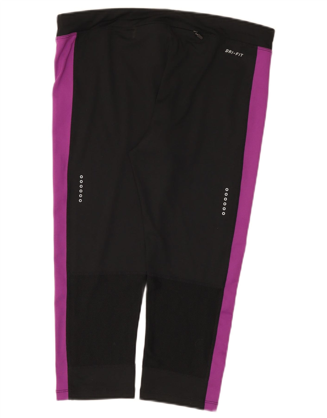 Leggings Nike Dri Fit Capri da donna UK 14 Large Nero Colourblock Poliestere