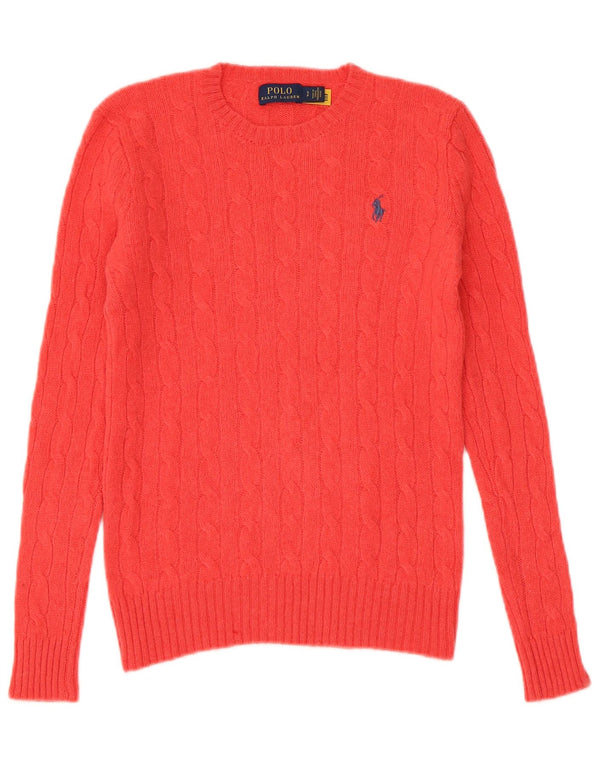 Maglione maglione girocollo da donna Polo Ralph Lauren UK 10 piccolo rosa