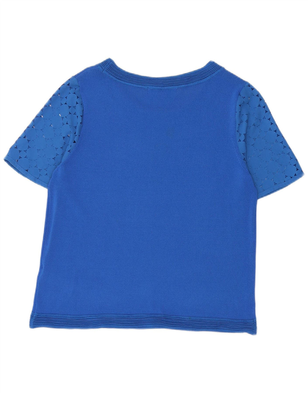 Top camicetta da donna Marks & Spencer UK 12 Viscosa geometrica blu medio
