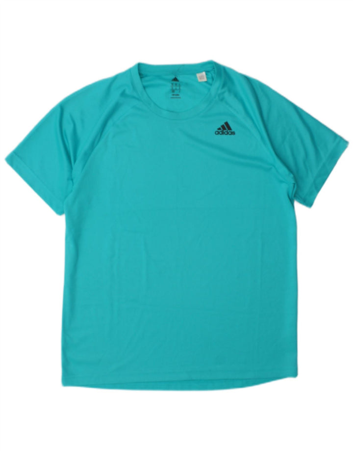 T-shirt Adidas Climalite da uomo turchese medio