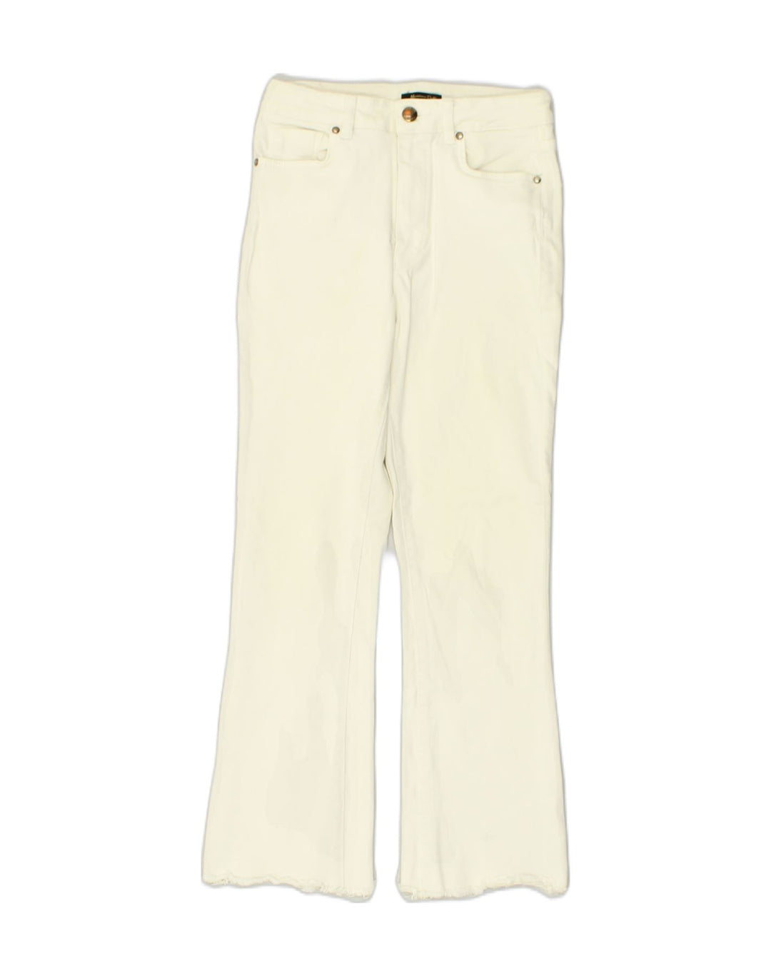 MASSIMO DUTTI Womens Straight Jeans US 2 XS W24 L24  White Cotton | Vintage Massimo Dutti | Thrift | Second-Hand Massimo Dutti | Used Clothing | Messina Hembry 