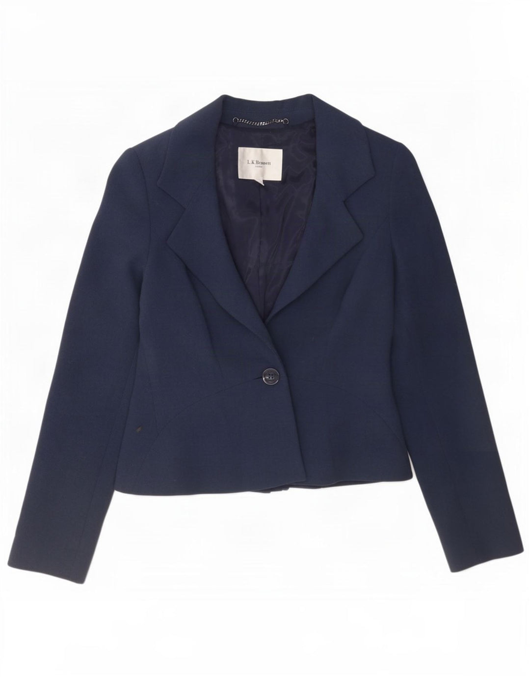 L.K. Giacca blazer da donna a 1 bottone Bennett UK 10 piccola in poliestere blu navy