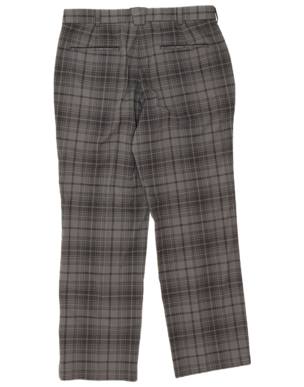 Nike Mens Dri Fit Straight Chino Trousers W34 L31 Grey Check Polyester