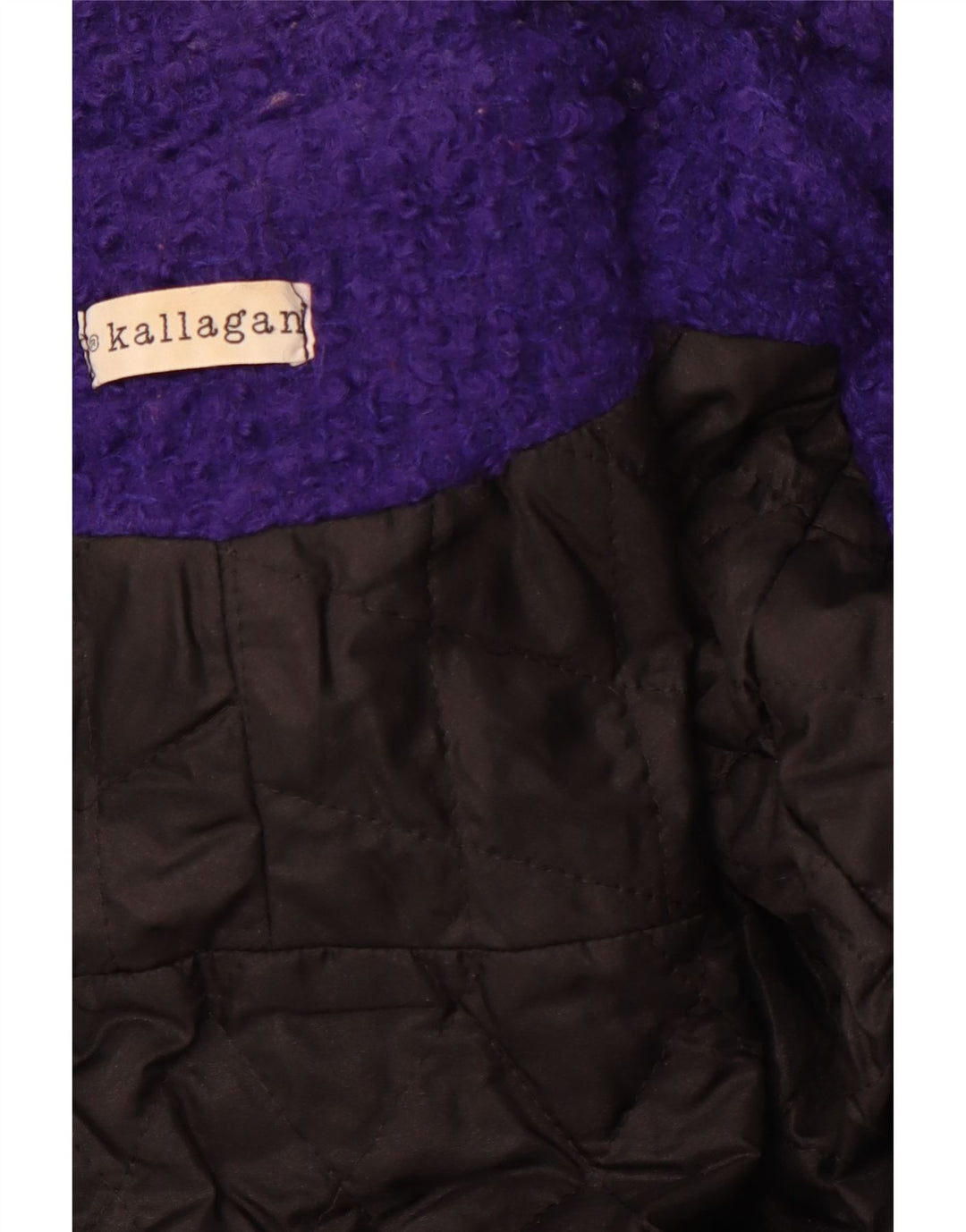 Cappotto doppiopetto vintage da donna UK 12 viola medio