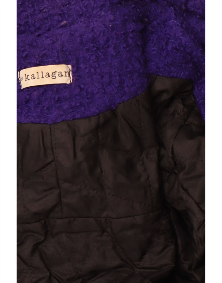 Cappotto doppiopetto vintage da donna UK 12 viola medio