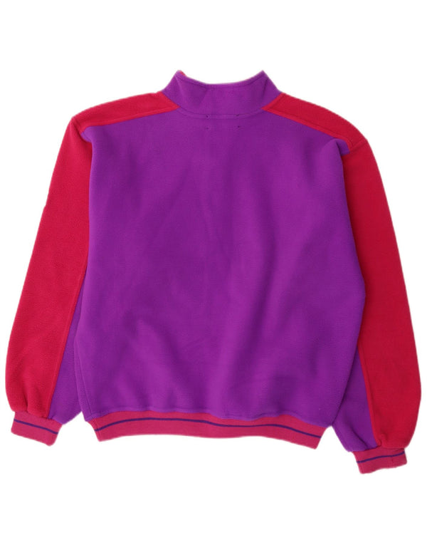 Maglione in pile con grafica da sci da uomo Conte of Florence, color block viola medio