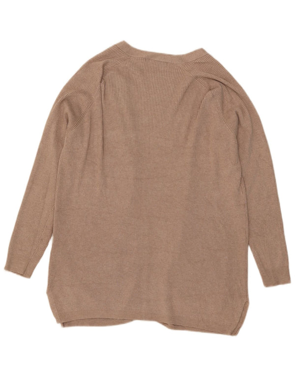 Maglione cardigan aperto da donna Marks & Spencer UK 14 Viscosa beige medio