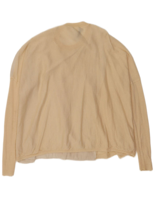 All Saints Womens Crew Neck Jumper Sweater UK 10 Small Beige Colourblock