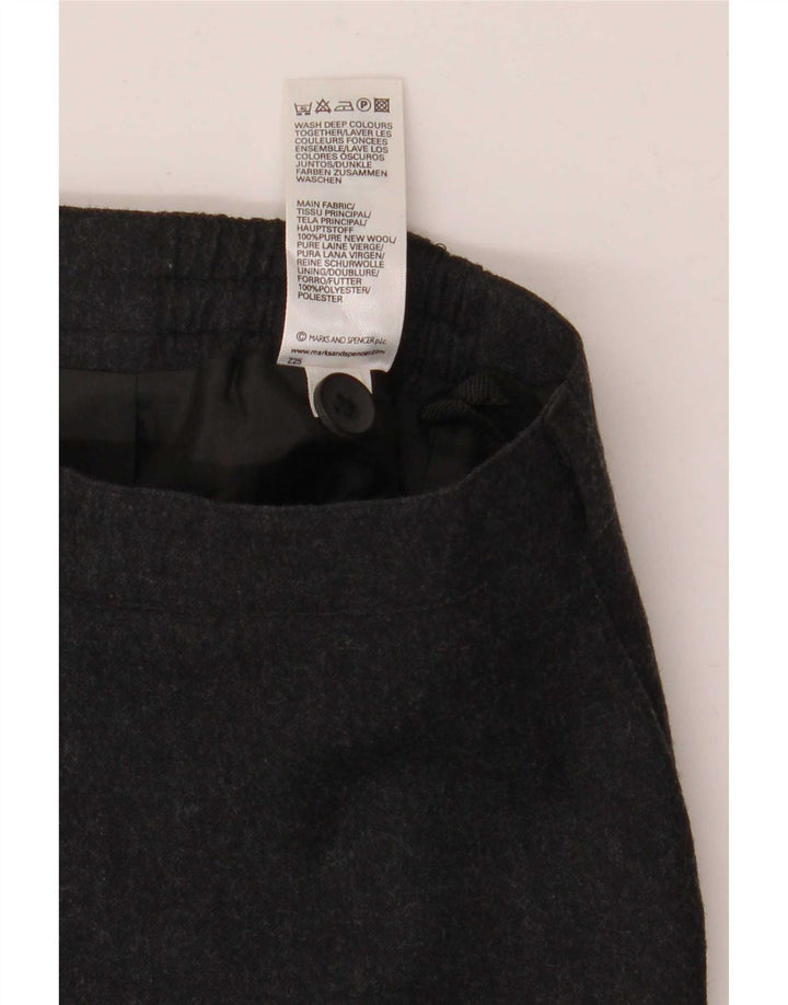 Gonna longuette da donna Marks & Spencer UK 14 media W30 lana vergine grigia