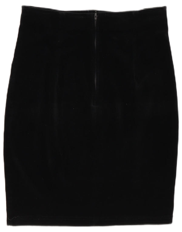 Gonna tubino vintage da donna IT 44 media W28 cotone nero