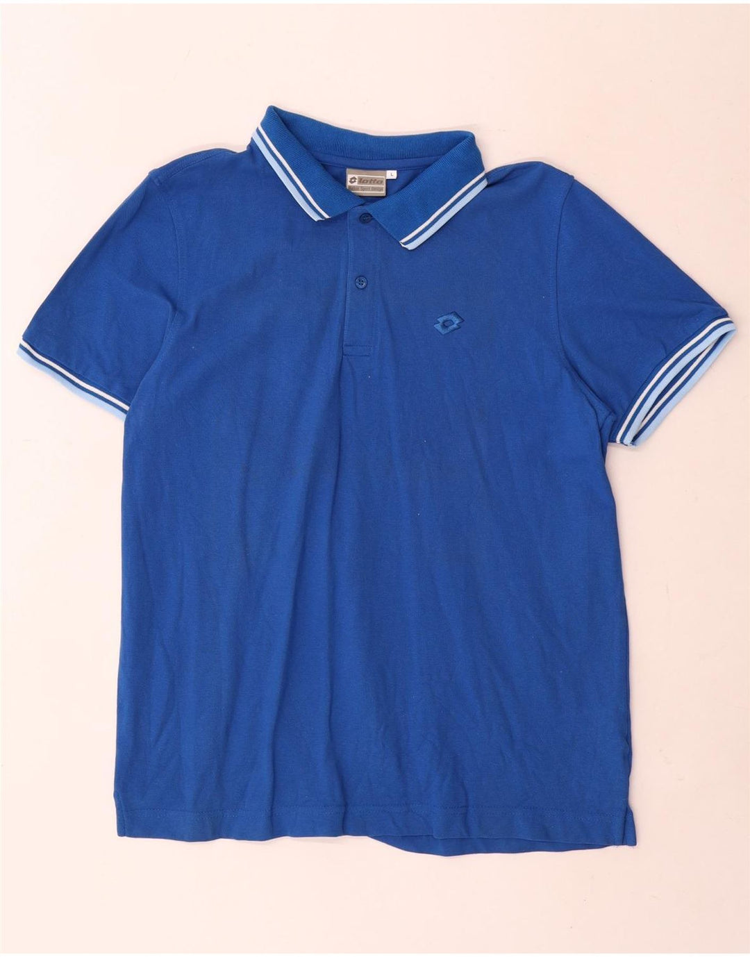 Polo da uomo Lotto Large in cotone a righe blu