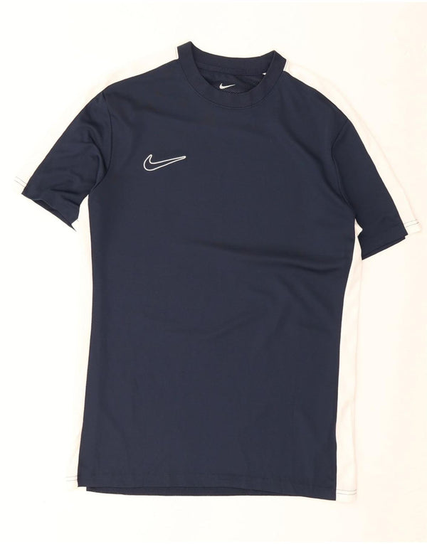 T-shirt Nike da uomo Dri Fit Slim Top medio in poliestere color block blu navy