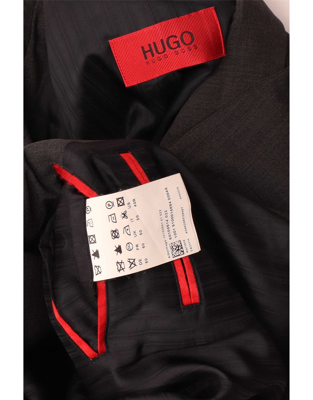 Giacca blazer da uomo a 3 bottoni Hugo Boss UK 50 grande lana nera