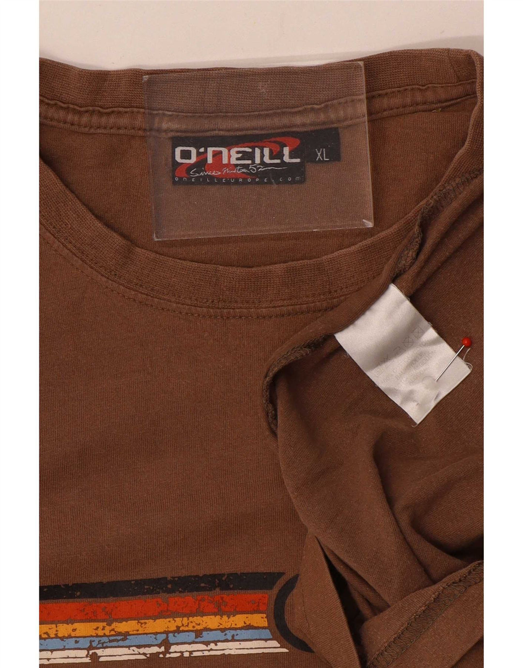T-shirt grafica da uomo O'Neill Top XL in cotone marrone