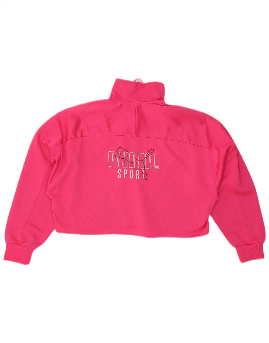 Felpa Puma da donna con collo con zip e grafica oversize, maglione UK 14, colore rosa medio