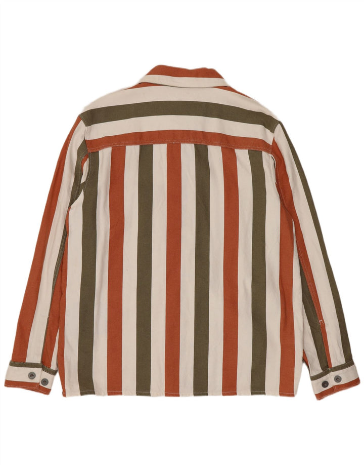 Camicia overshirt da uomo Zara grande in cotone a righe multicolore