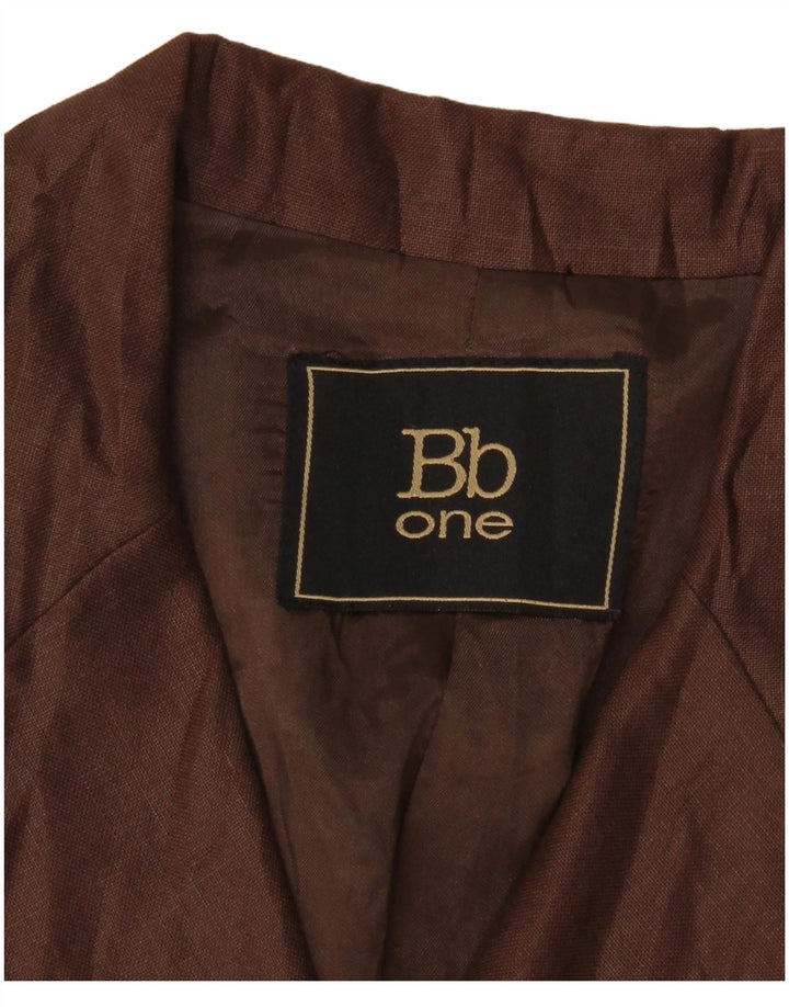 Giacca blazer vintage da donna a 3 bottoni UK 10 piccola marrone