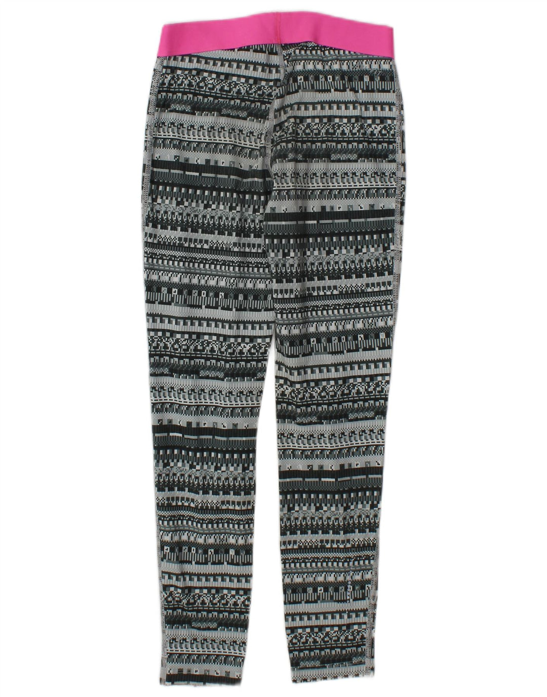 Leggings grafici da donna Nike UK 12 Poliestere geometrico grigio medio