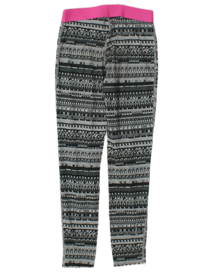 Leggings grafici da donna Nike UK 12 Poliestere geometrico grigio medio