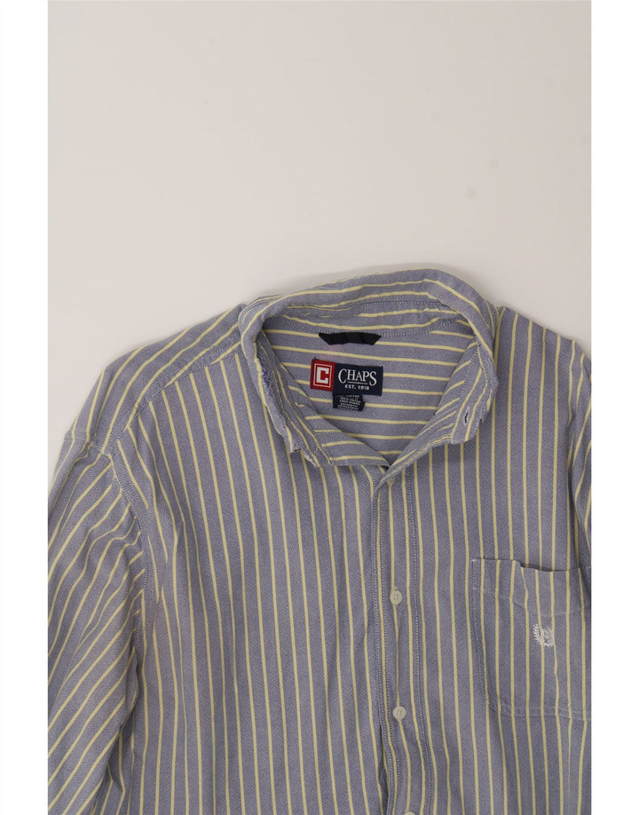 CHAPS Mens Shirt Large Blue Striped Cotton Vintage Chaps and Second-Hand Chaps from Messina Hembry 