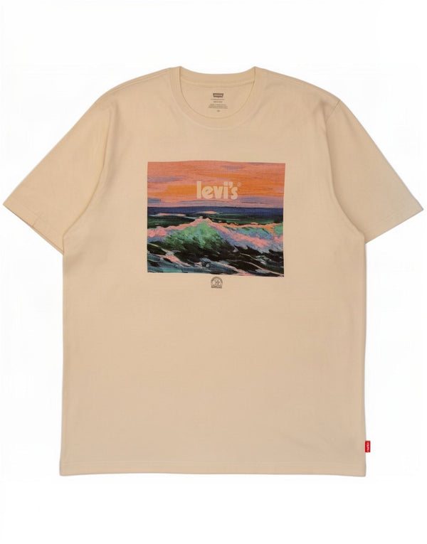 Levi's T-shirt con grafica rilassata da uomo, top grande, cotone bianco