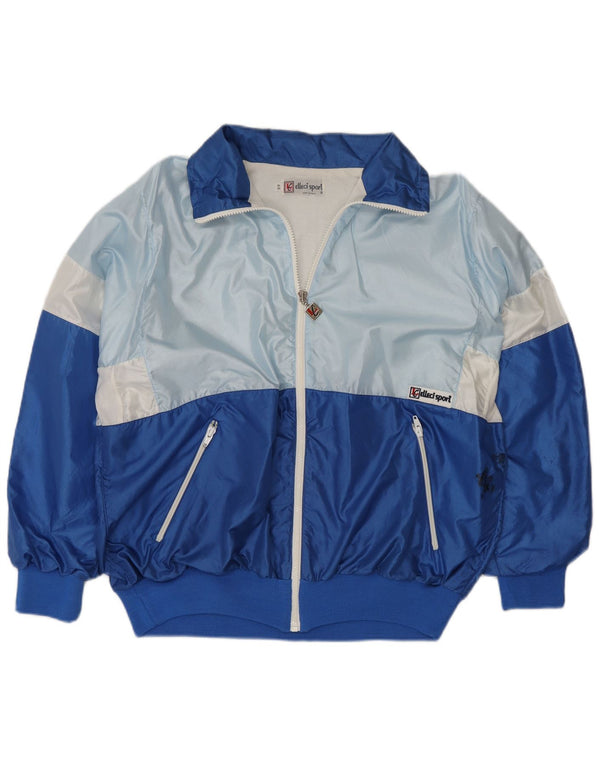 Giacca da ginnastica oversize da donna vintage IT 44 Colorblock blu medio