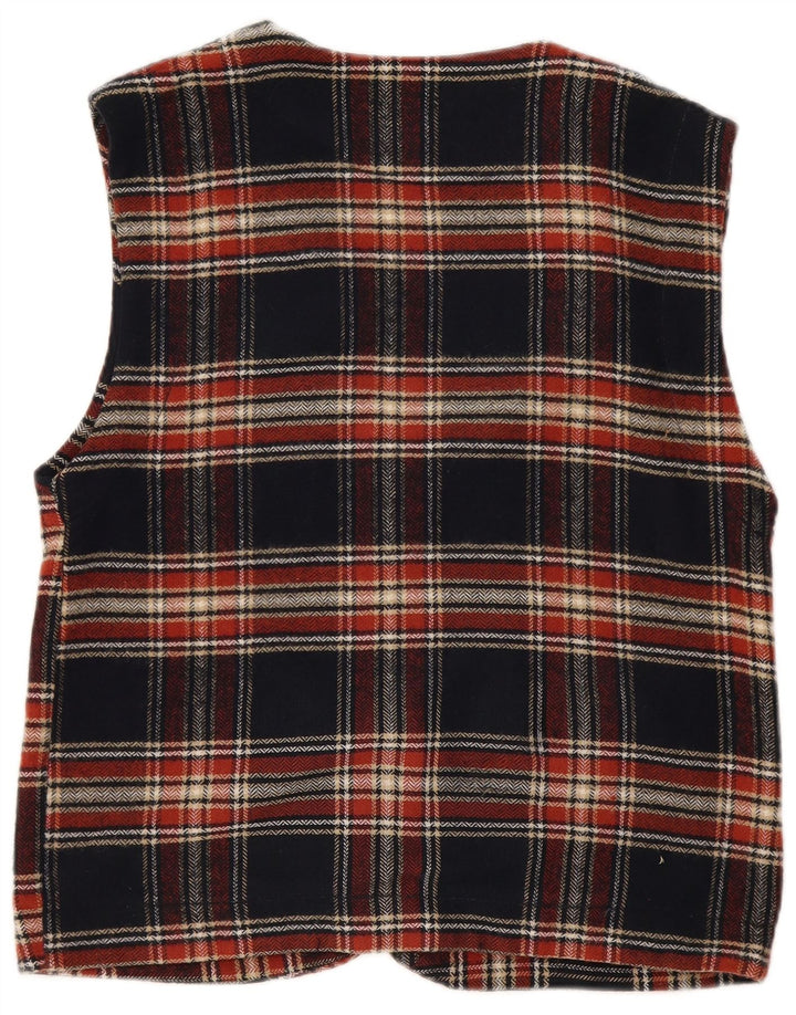 C&A Mens Waistcoat Small Black Plaid Acrylic