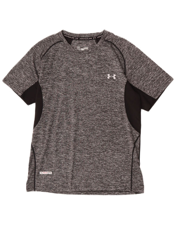 Maglietta grafica da uomo Under Armour Heat Gear Top grigio medio color block