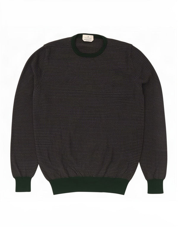 Maglione maglione girocollo da uomo Brooksfield IT 54 XL lana gessata grigia