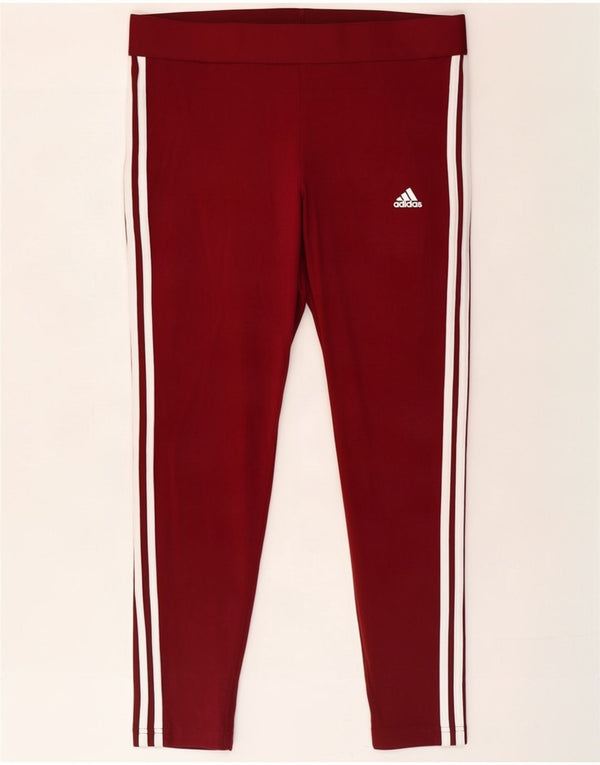 Leggings Adidas Donna UK 20/22 XL Borgogna Cotone