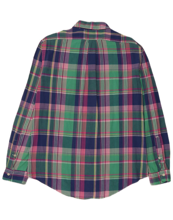 Camicia Ralph Lauren da uomo su misura, cotone a quadri multicolori di grandi dimensioni