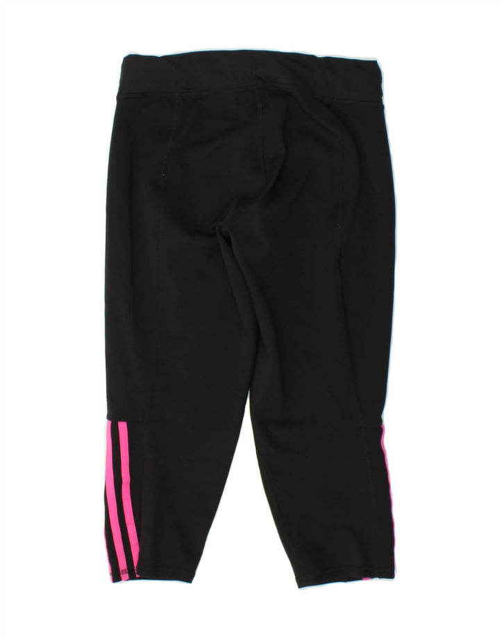 ADIDAS Womens Capri Leggings UK 8/10 Small  Black Polyester Vintage Adidas and Second-Hand Adidas from Messina Hembry 