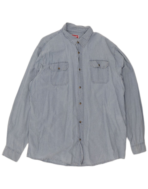 Camicia alta da uomo Wrangler XL in cotone blu
