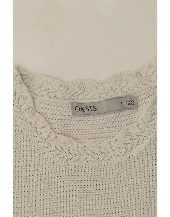 Canotta in maglia da donna Oasis UK 8 piccola bianca