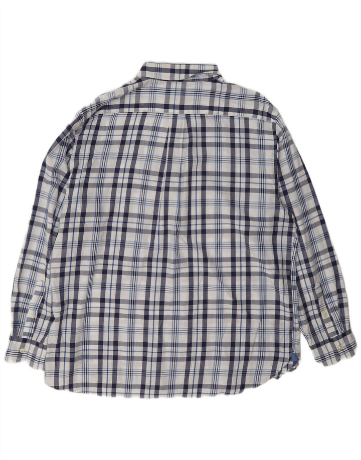 Camicia in flanella da uomo Chaps XL in cotone scozzese blu navy