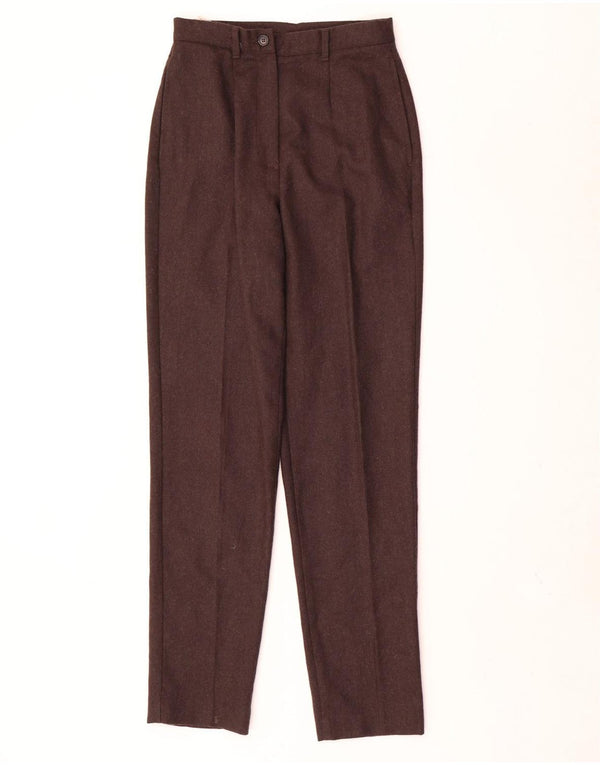 Pantaloni casual a vita alta da donna Benetton IT 40 Small W24 L30 Marrone