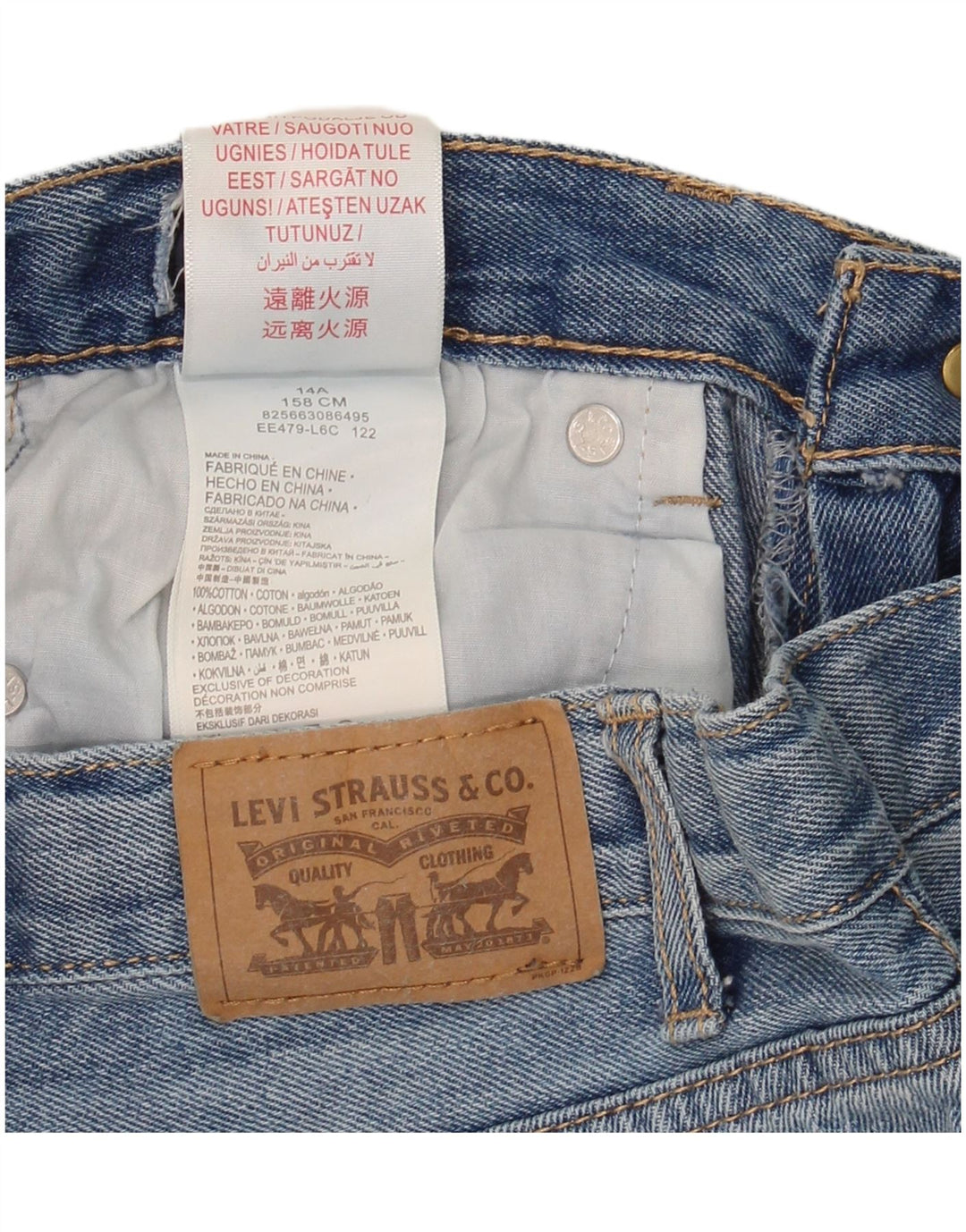 LEVI'S Boys Denim Shorts 13-14 Years W28  Blue Cotton