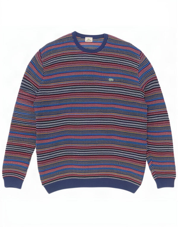 Maglione maglione girocollo da uomo Lacoste taglia 7 2XL gessato multicolore