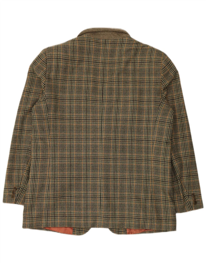 Giacca blazer vintage da uomo a 2 bottoni IT 54 2XL lana pied de poule verde
