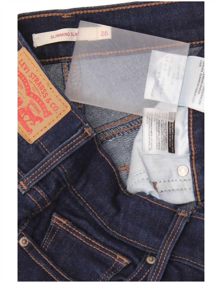 Jeans slim snellenti da donna Levi's W26 L32 cotone blu navy