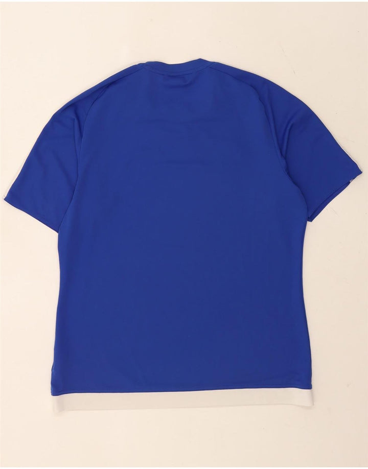 T-shirt Adidas Climalite da uomo, grande, in poliestere color block blu