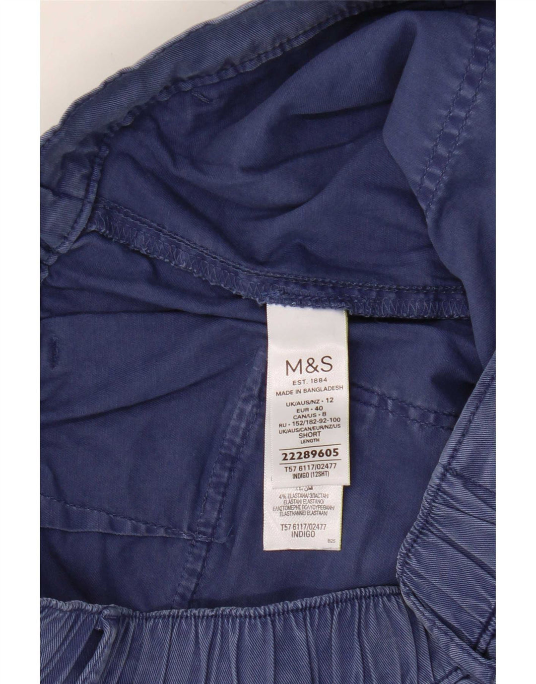 Pantaloni cargo Capri Marks & Spencer da donna UK 12 medi W30 L21 blu