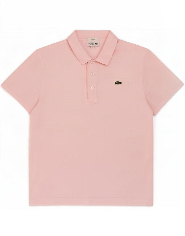 Polo da uomo slim fit Lacoste taglia 5 in cotone rosa medio