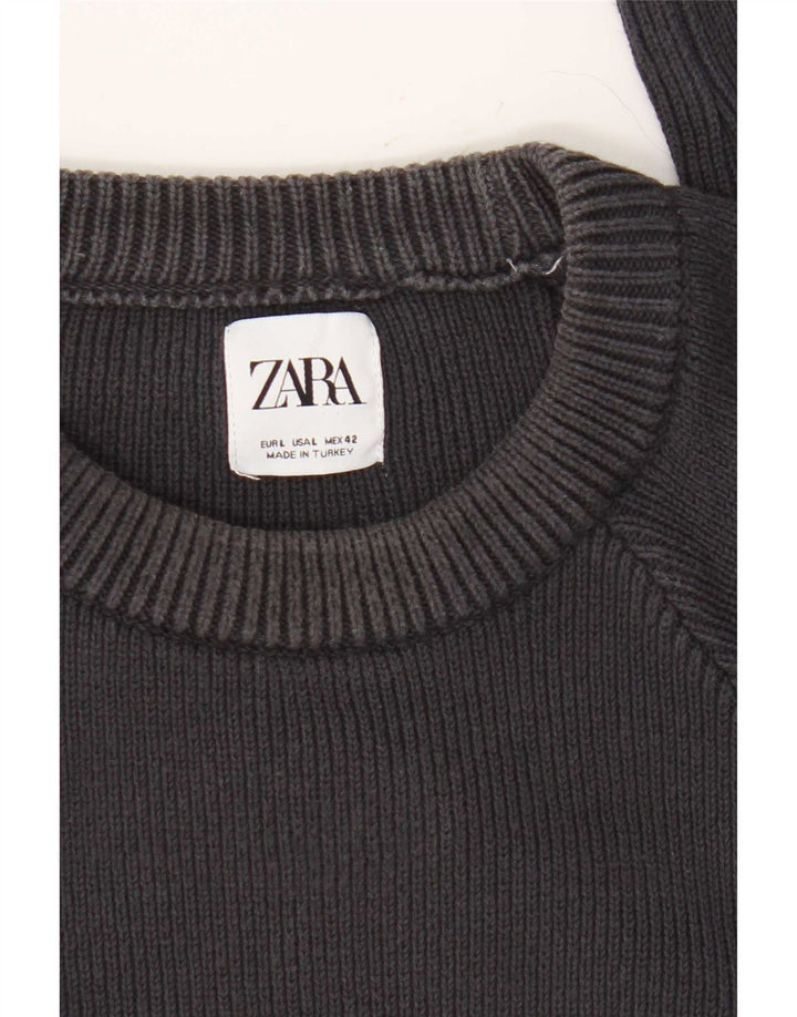 Maglione maglione girocollo da uomo Zara grande blu navy