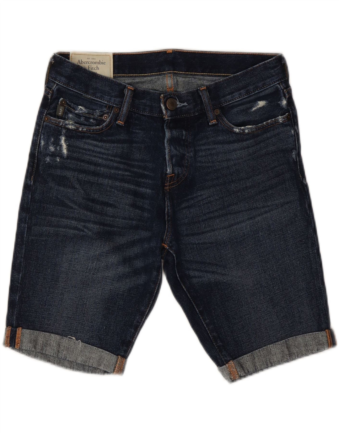 ABERCROMBIE & FITCH Womens Denim Shorts W30 Medium  Navy Blue Cotton Vintage Abercrombie & Fitch and Second-Hand Abercrombie & Fitch from Messina Hembry 