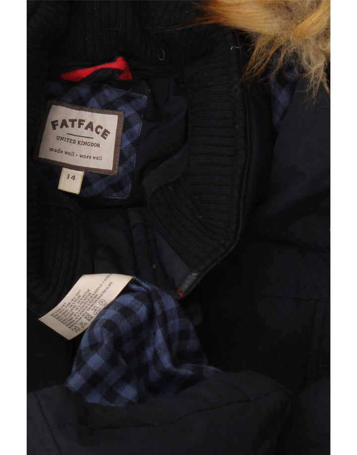 Cappotto imbottito con cappuccio da donna Fat Face UK 14 Nylon medio blu navy