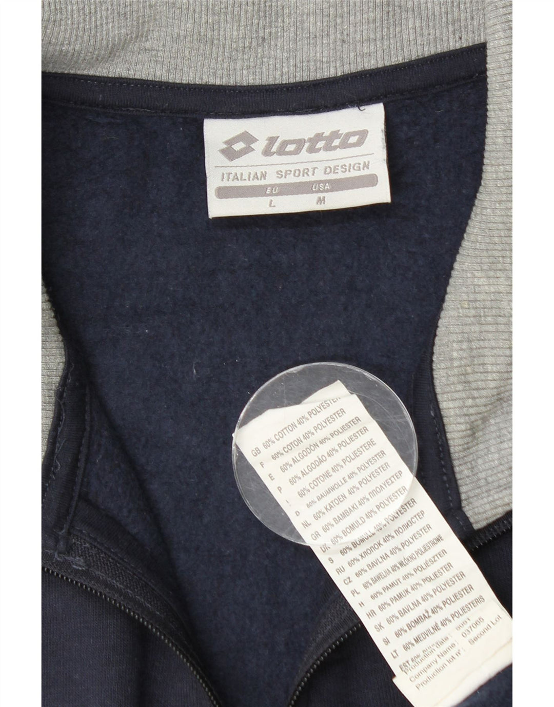 Giacca da ginnastica da uomo Lotto grande in cotone color block blu navy