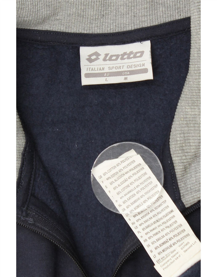 Giacca da ginnastica da uomo Lotto grande in cotone color block blu navy