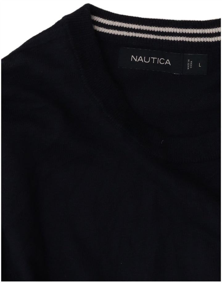Maglione maglione girocollo da uomo Nautica grande blu navy