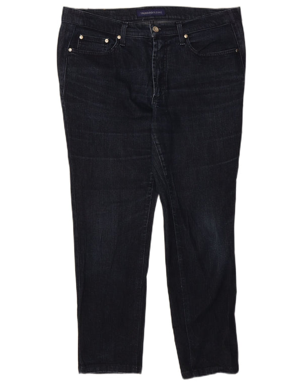 Jeans Cropped Donna Trussardi W29 L25 Cotone Blu Navy